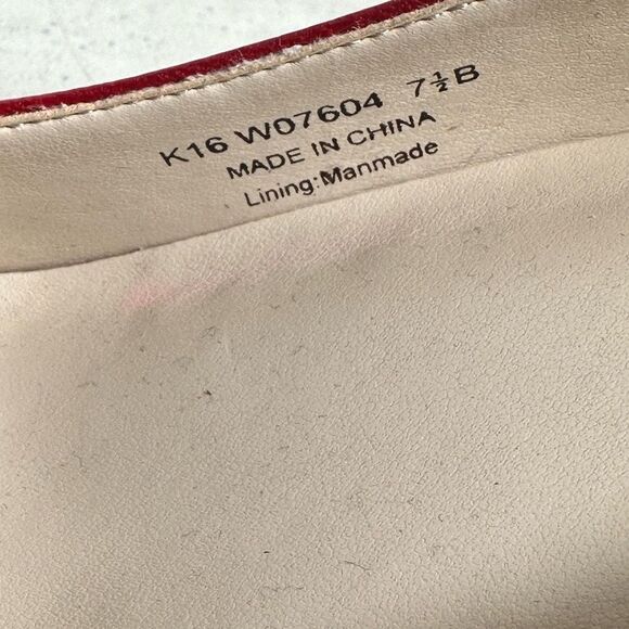 COLE HAAN Grand OS Wedge Heels Red Leather Suede Round Toe Size 7,5B - Picture 6 of 6